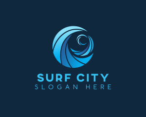 Wave Ocean Sea logo design