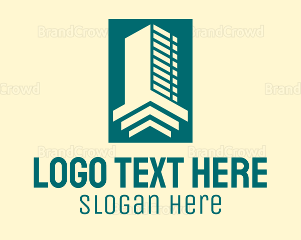 Geometric Skyscraper Building Logo