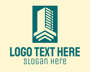 Skyscraper - Geometric Skyscraper Building logo design