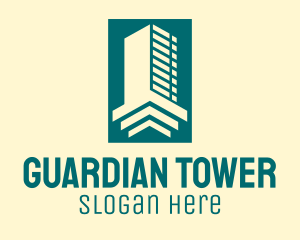 Geometric Skyscraper Building  logo design