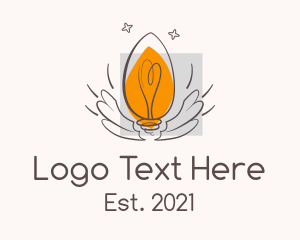 Winged - Winged Light Bulb logo design