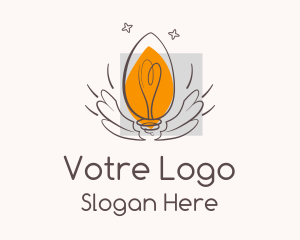 Winged Light Bulb  Logo