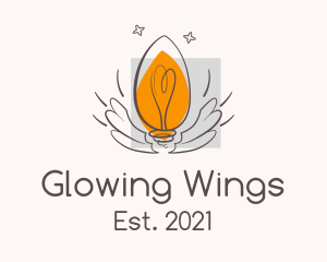 Winged Light Bulb  logo design