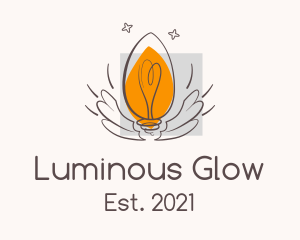 Illuminated - Winged Light Bulb logo design