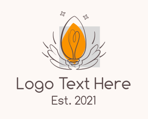 Bright - Winged Light Bulb logo design