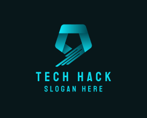 Digital Tech Pentagon logo design