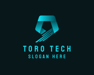 Digital Tech Pentagon logo design