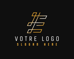 Geometric Industrial Letter E Logo