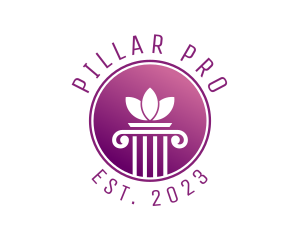 Pillar - Beauty Pillar Lotus logo design