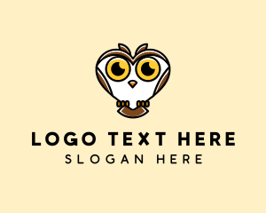 Lovely - Heart Wild Owl logo design