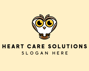 Heart Wild Owl  logo design