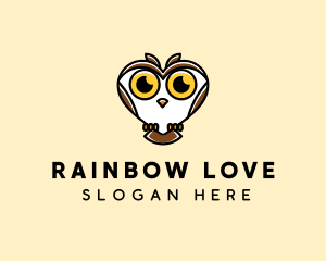 Heart Wild Owl  logo design