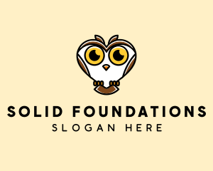 Animal Conservation - Heart Wild Owl logo design