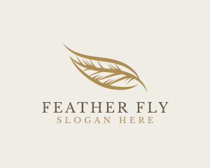 Golden Quill Feather logo design