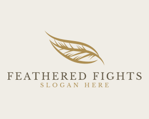 Golden Quill Feather logo design