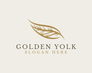 Golden Quill Feather logo design