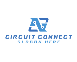 Circuit - Innovations Tech Circuit Letter N logo design