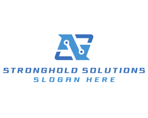 Innovations Tech Circuit Letter N logo design