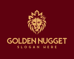 Golden Premium Lion Head logo design