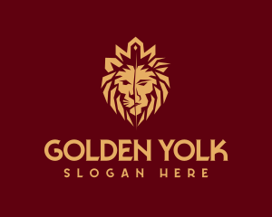 Golden Premium Lion Head logo design