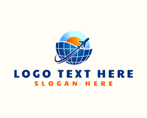 Globe - Airplane World Travel logo design