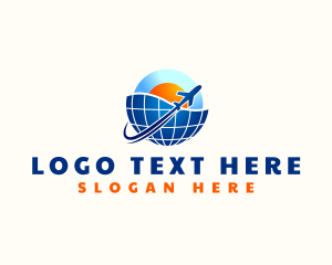 World - Airplane World Travel logo design
