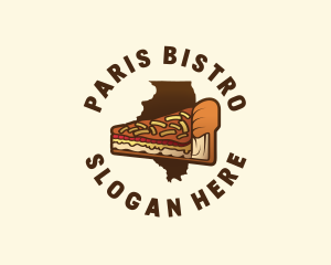 Illinois Deep Dish Pizza logo design