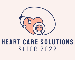 Pediatrician Heart Stethoscope logo design