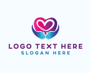 Abstract - Heart Hand Care logo design