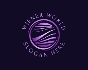 World Globe Waves logo design