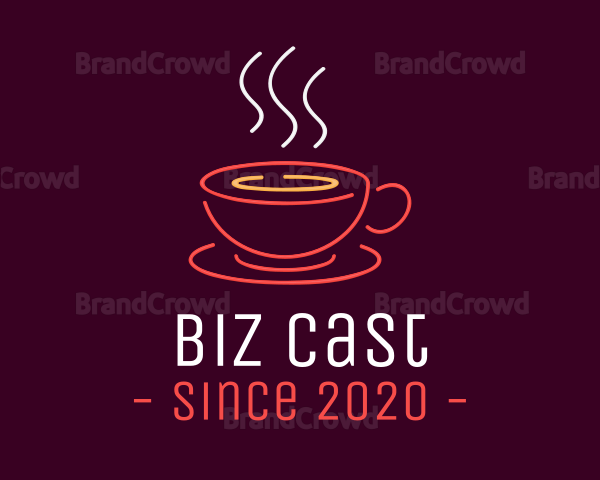 Neon Lights Coffee Cup Logo