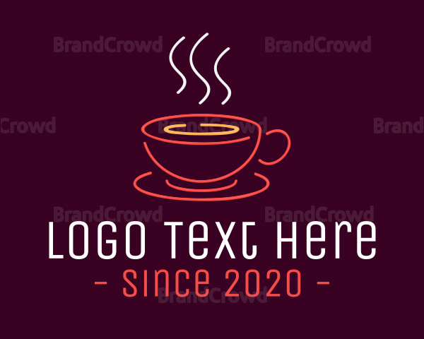 Neon Lights Coffee Cup Logo