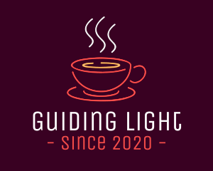 Neon Lights Coffee Cup logo design