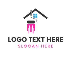 Roller Brush - House Painting Service logo design