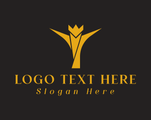 Royalty - Queen Tiara Letter T logo design