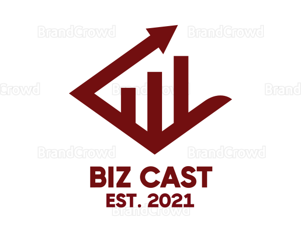 Red Accounting Growth Chart Logo