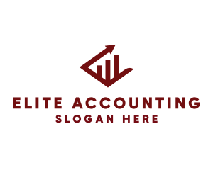 Red Accounting Growth Chart logo design