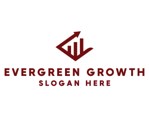 Red Accounting Growth Chart logo design