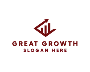 Red Accounting Growth Chart logo design