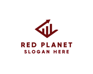 Red Accounting Growth Chart logo design