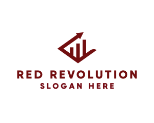 Red Accounting Growth Chart logo design