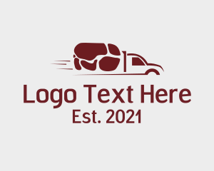 Raw - Pork Meat Delivery logo design