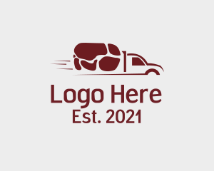 Delivery Truck - Pork Meat Delivery logo design