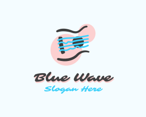 Blues - Bass String Guitar logo design