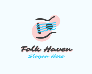 Folk - Bass String Guitar logo design