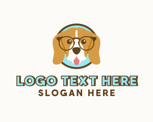 Canine - Nerd Dog Eyeglasses logo design