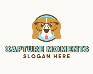 Dog - Nerd Dog Eyeglasses logo design