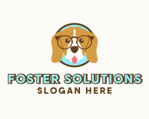 Nerd Dog Eyeglasses logo design