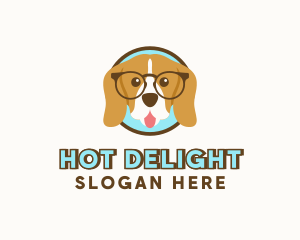 Nerd Dog Eyeglasses logo design