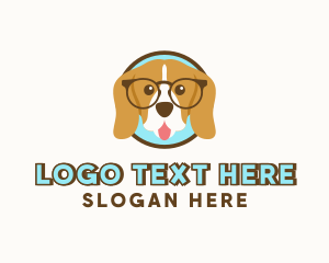 Mascot - Nerd Dog Eyeglasses logo design